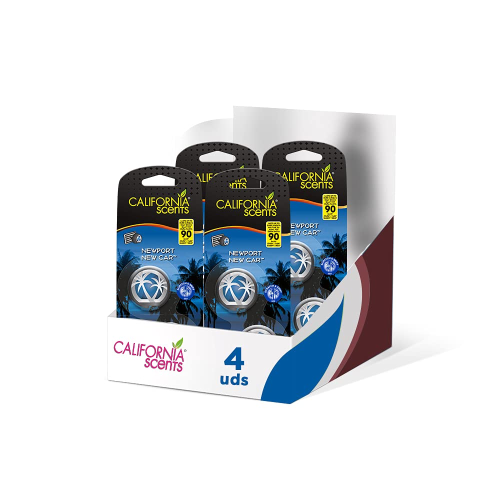 California Scents - Ambientador de Coche Minidifusores - Aroma Duradero - Para Coches Nuevos - Ajustable y Sin Bloquear 