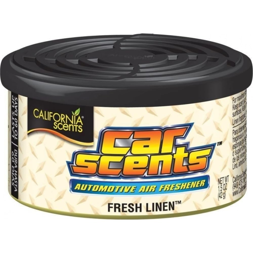 Ambientador de coche California Scents - Fragancia Duradera de Lino Fresco (Hasta 60 Días) - Control de Intensidad de Ol