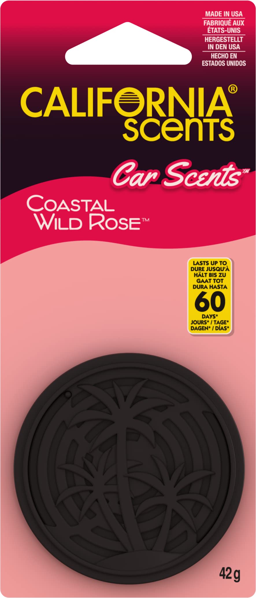 California Scents Ambience de Coche - Duradero Rosa Salvaje (Hasta 60 Días) para Motoristas Amantes de la Fragancia, en