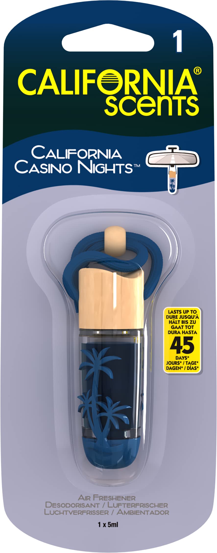 California Scents - Ambientador de Coche Duradero - Noche de Casino - Fragancia Agradable para Carro - Fácil de Usar - A